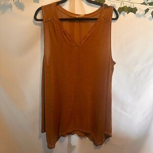 Knox Rose Women's V-Neck Tank Top in Rust Brown